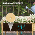 Wooden Raised Garden Bed, Large Elevated Planter Box with Legs, Bed Liner and Drain Holes, 7.4' x 1.8' x 2.6', Natural