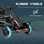 Kids Pedal Go Kart, Outdoor Ride on Toys with Adjustable Seat, Sharp Handling, Handbrake, 4 Non-Slip Rubber Wheels for Boys & Girls Aged 5-12 Years Old, Black