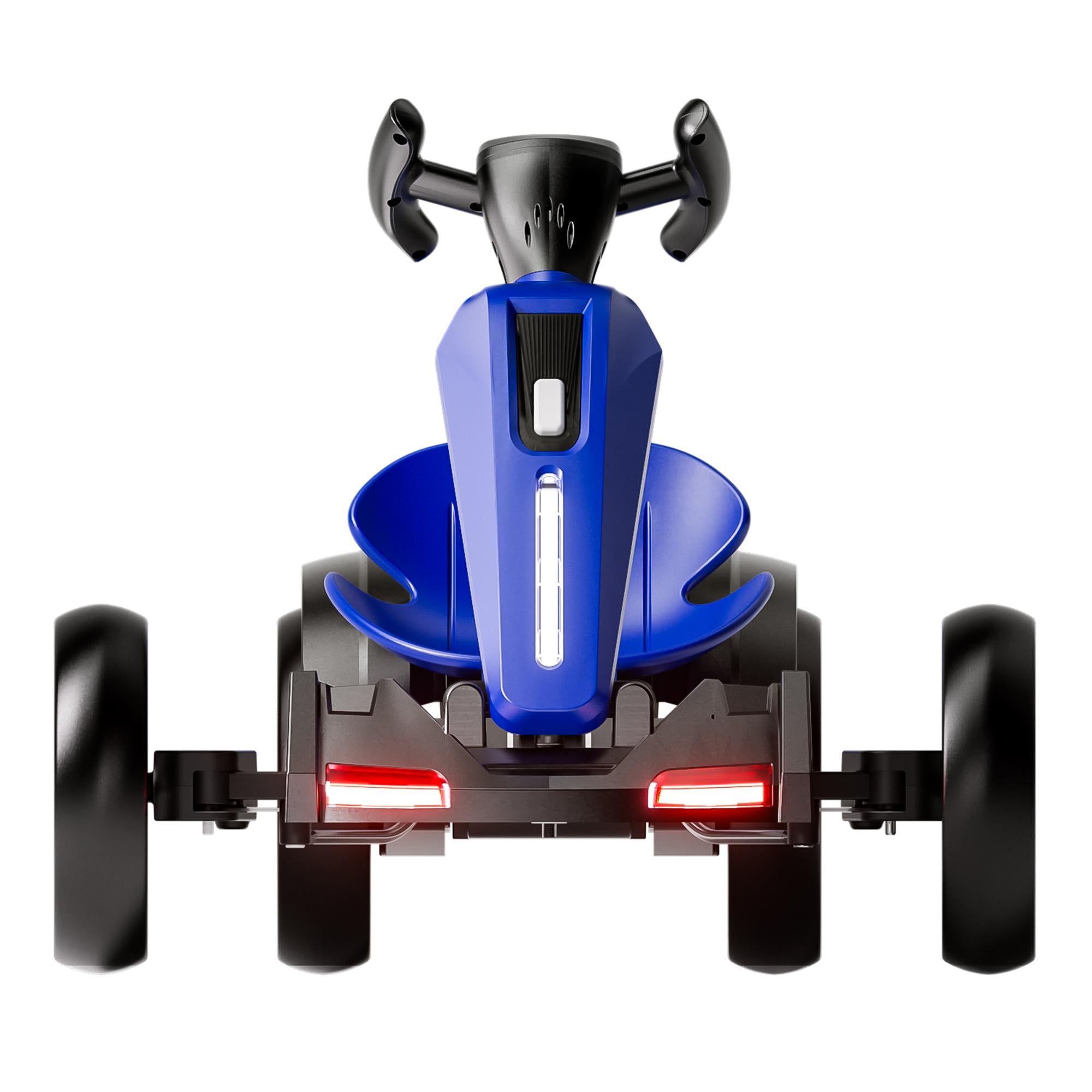 12V Electric Pedal Go-Kart for Kids with Adjustable High-Back Seat, Ride-On Truck with Music/Flashing Lights, 38'' L x 22.5'' W x 19.5'' H, Blue