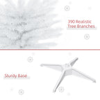 6ft Unlit Pencil Artificial Christmas Tree with Realistic Branches and 390 Tips, Plastic Base, White