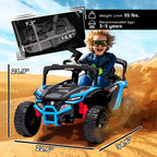 12V Kids Ride On Truck, Battery Powered Electric UTV Vehicle with Rear Suspension, Remote Control for 3-5 Years, Blue