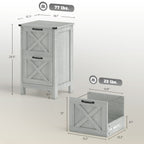 Vertical File Cabinet with 2 Drawers, Rustic Farmhouse Office Storage Cabinet for A4, Letter Size, Distressed Light Gray