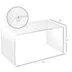32" Acrylic Coffee Table, 0.6" Thick Rectangle Waterfall Center Table for Living Room, Modern, No Assembly Required, Clear