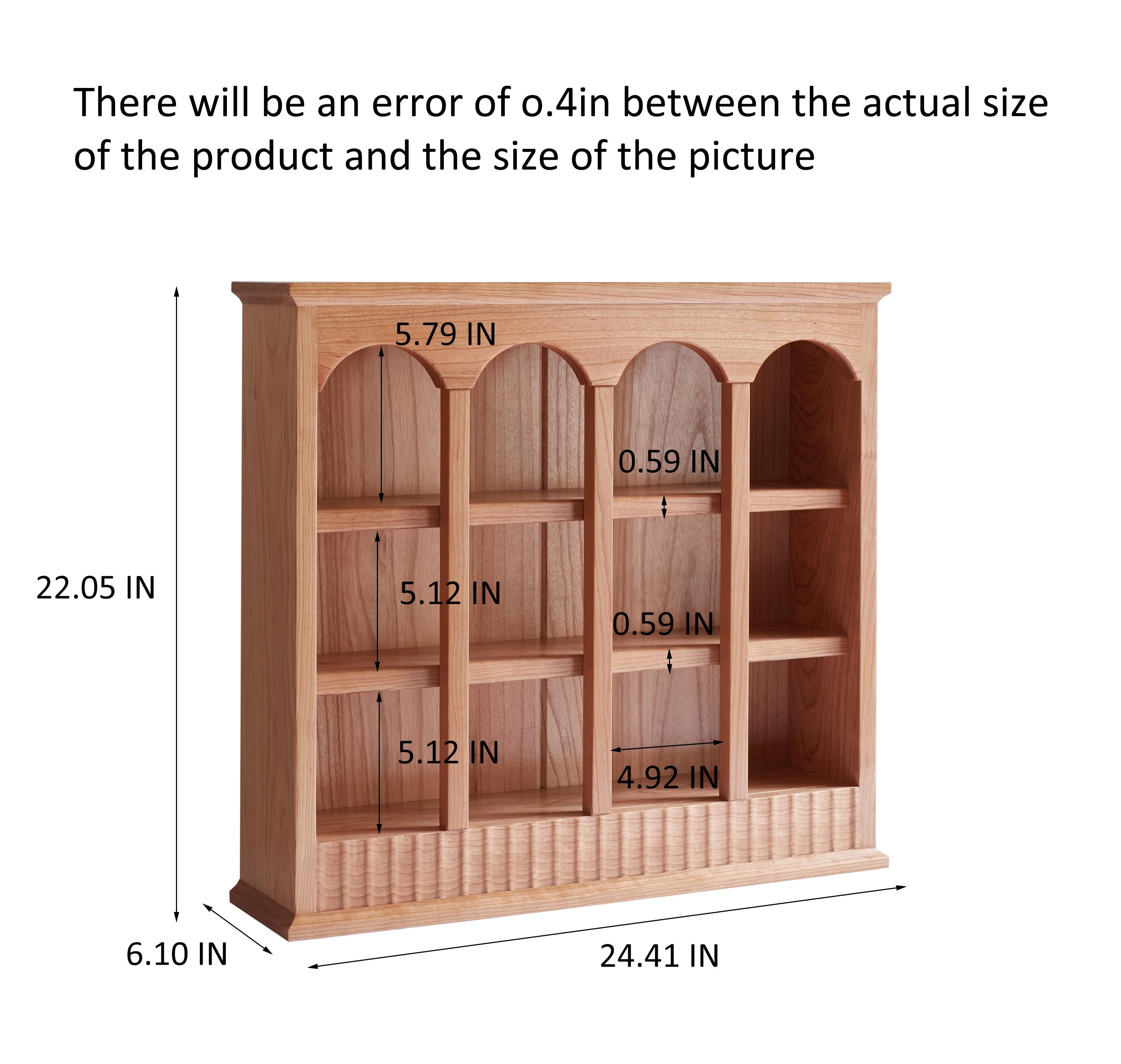 Solid Cup Storage Rack with Ample Shelving & Eco-Friendly Finish, Durable Cabinet for Dining Space, 24.5″ L x 6″ W x 22″ H, Natural Cherry