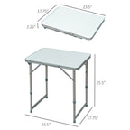 23" Portable Camping Table with Faucet Aluminum Lightweight Portable Folding Easy Clean Camping Table with Carrying Handle