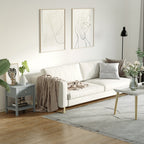 Sofa Side Table, Accent End Table with Storage Drawer and Bottom Shelf for Living Room,Gray