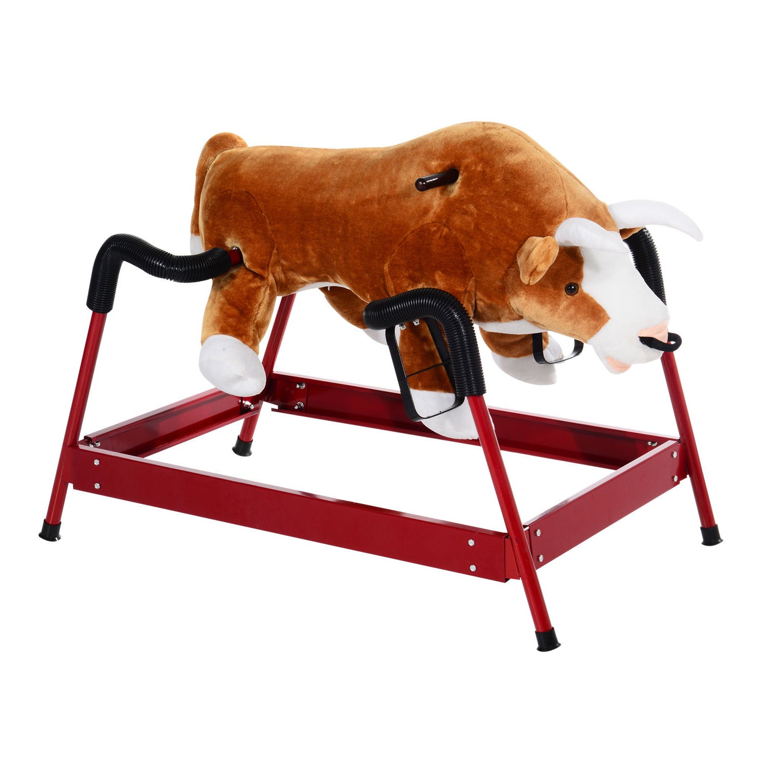Kids Spring Rocking Horse Rodeo Bull Style with Realistic Sounds for Children over 3 Years Old