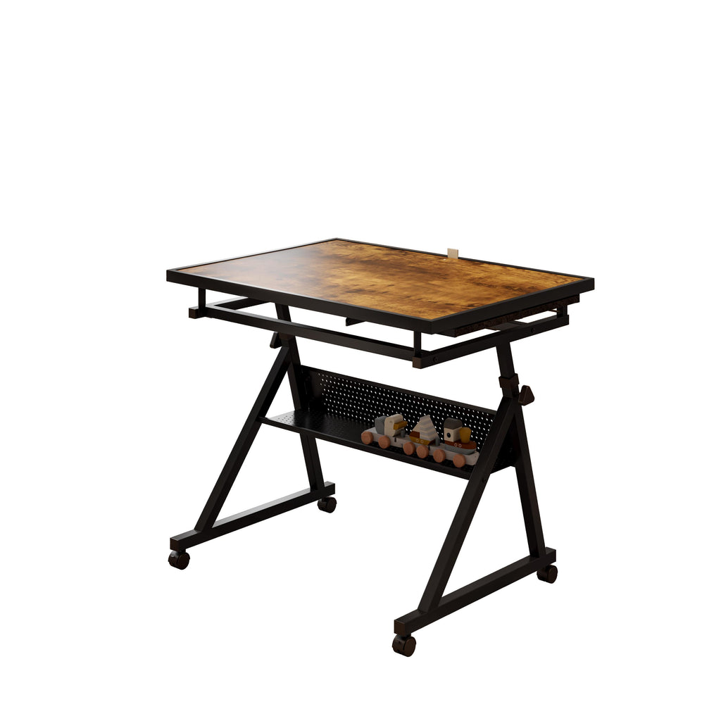 1500-Piece Jigsaw Puzzle Table with 4 Felt Storage Trays, Locking Casters, Drawing Desk with Wooden Cover, 35.5" L x 23.5" W x 29.5" H, Black