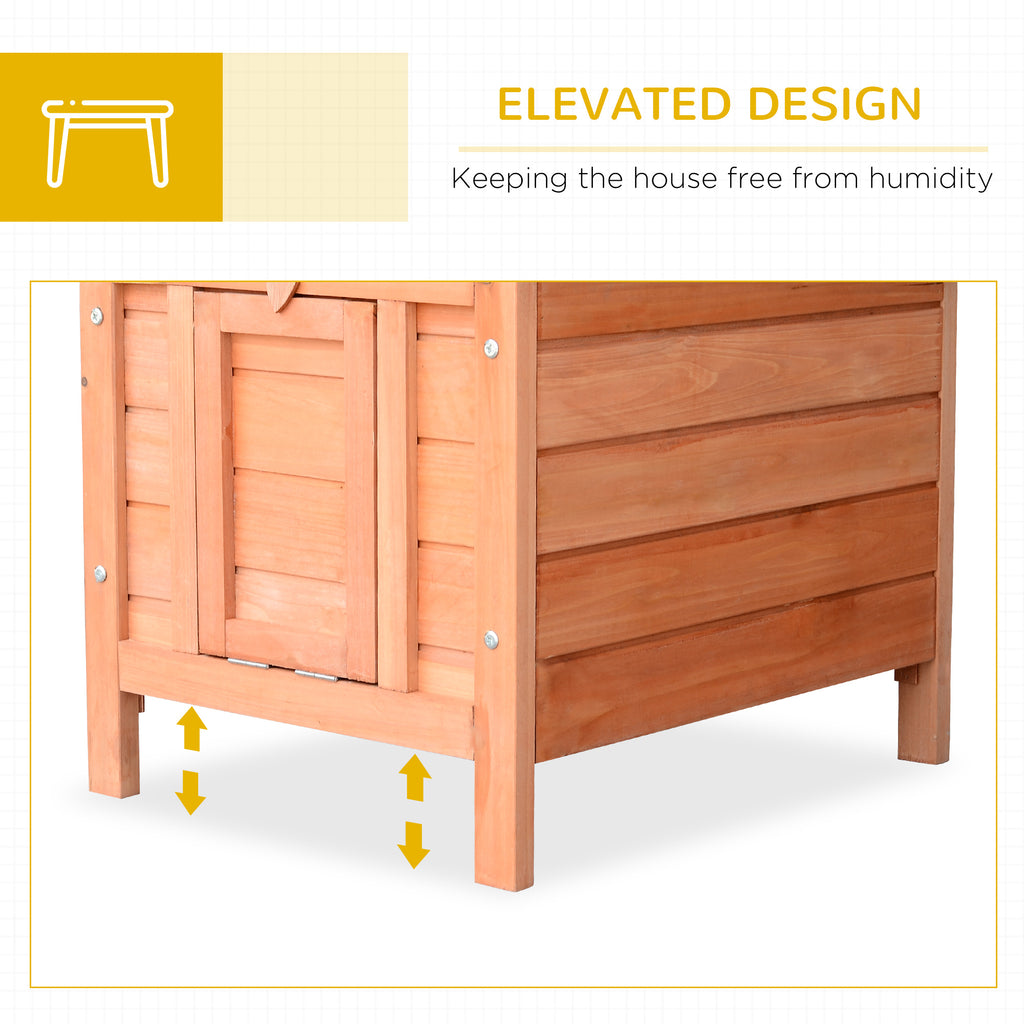 Small Wooden Rabbit Hutch Bunny Cage Guinea Pig Cage Duck House Dog House with Openable & Waterproof Roof, for Rabbits, Chickens, Ducks, Natural