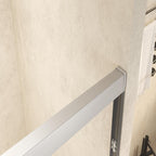 Double Sliding Shower Door with Explosion-Proof Safety Film, Durable Aluminum Panel for Bathroom, 54" L x 0.5" W x 72" H, Brushed Nickel