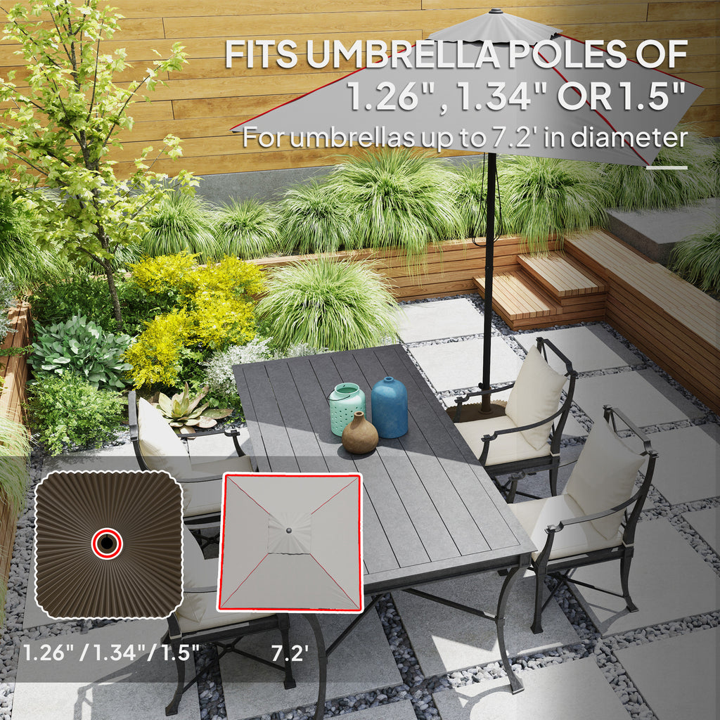 Square Patio Umbrella Base Holder, Heavy Duty Outdoor Umbrella Stand Base, Filled Up to 42lbs with Sand or 33lbs with Water for Garden, Poolside, Brown