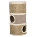 28 Inch Cat Condo, 3 Story Cat Hideaway with Sisal Scratching Pad