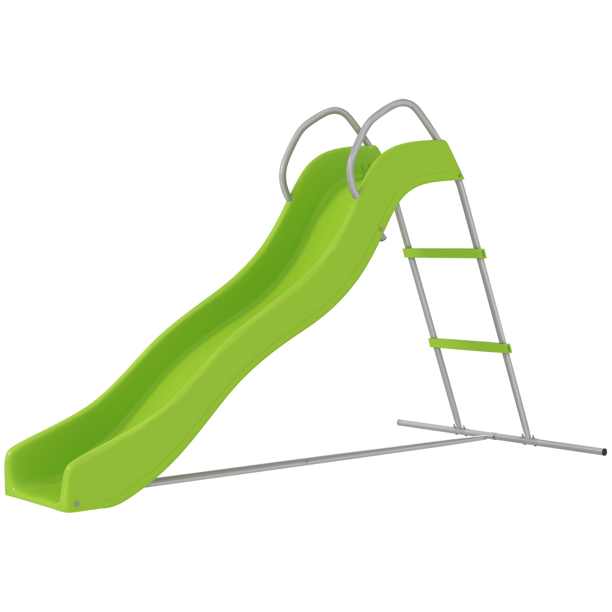 5.7FT Outdoor Slide for Kids Ages 3-8, Climbing Step Ladder, Playground Equipment for Backyard, Garden, Green