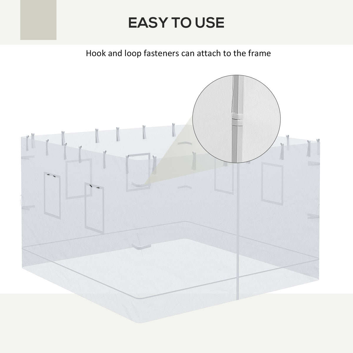 Canopy Screen Walls, Replacement Netting with 6 Service Windows and 1 Door, for 10' x 10' Canopy Tent, White