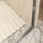 Double Sliding Shower Door with Explosion-Proof Safety Film, Durable Aluminum Panel for Bathroom, 54" L x 0.5" W x 72" H, Brushed Nickel