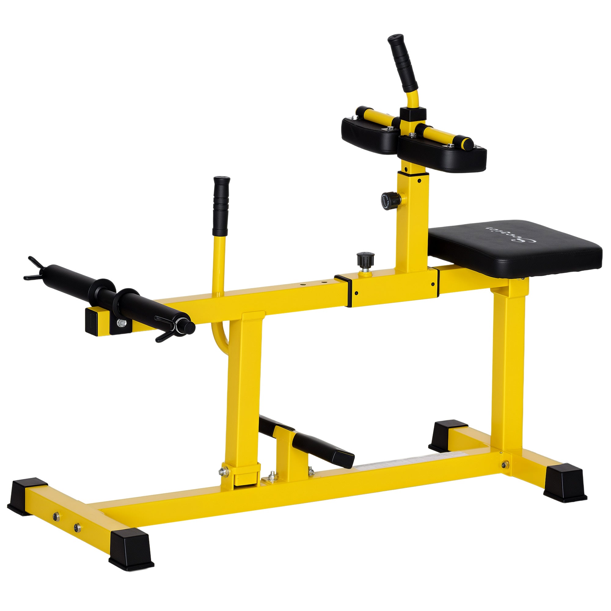 Adjustable Steel Seated Calf Raise Exercise Strength Training Gym Equipment, Yellow