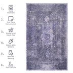 2x3 Low-Pile Non-Slip Non-Shedding Machine Washable Area Rug, Kid and Pet Friendly, Foldable Doormat for Bedroom, Bathroom, Anthracite
