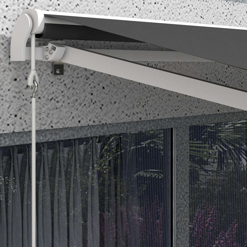 10' x 8' Electric Retractable Awning, Sun Shade Shelter，Remote Controller and Crank Handle for Deck, Balcony, Yard,