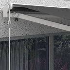 10' x 8' Electric Retractable Awning, Sun Shade Shelter，Remote Controller and Crank Handle for Deck, Balcony, Yard,