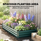 95" x 36" x 12" Galvanized Raised Garden Bed, Easy DIY and Cleaning for Growing Flowers, Herbs, Succulents, Green