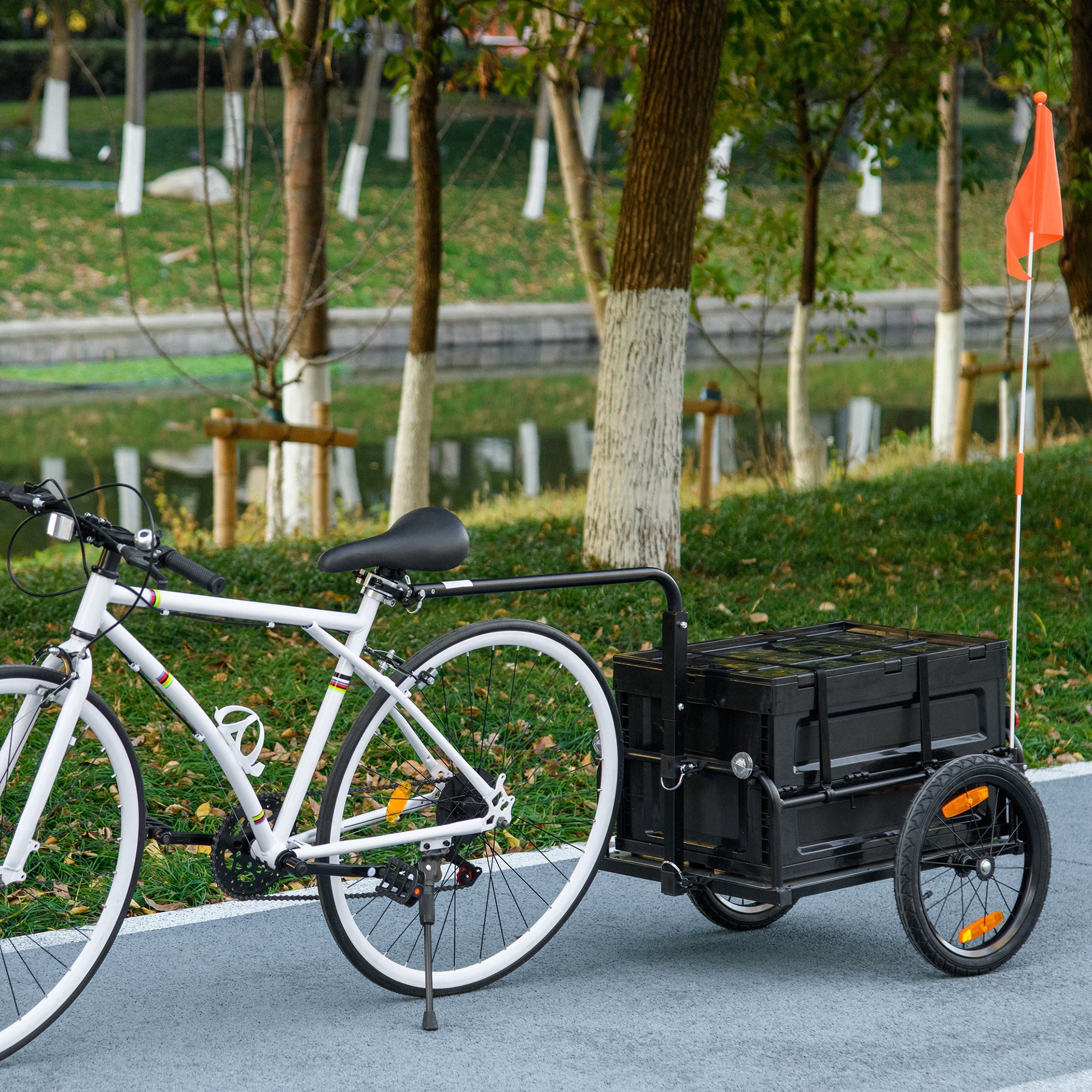 Trailer for Bike, Bicycle Cargo Trailer with Removable Storage Box, No Bottom