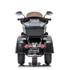 2-Seat 12V Kids Electric Ride-On Motorcycle with Storage Trunk, 3-Wheel Motorbike with MP3 and Bluetooth, 43.5'' L x 19'' W x 26.5'' H, Black