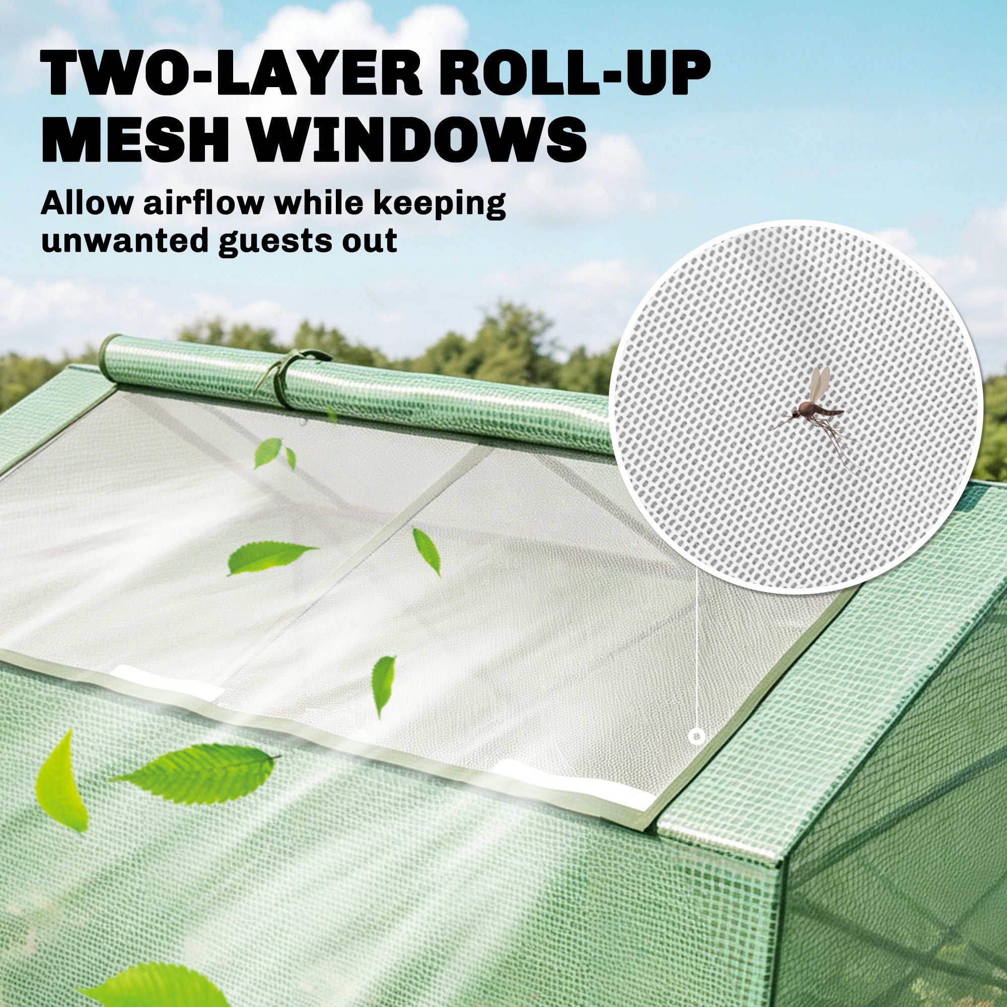 71" x 36" x 28" Mini Greenhouse Portable Hot House for Plants with Large Zipper Windows for Outdoor, Indoor, Garden, Green