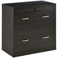 2-Drawer File Cabinet with Lock and Keys, Lateral Storage Filing Cabinet with Hanging Bar for Letter Size, Home Office, Walnut