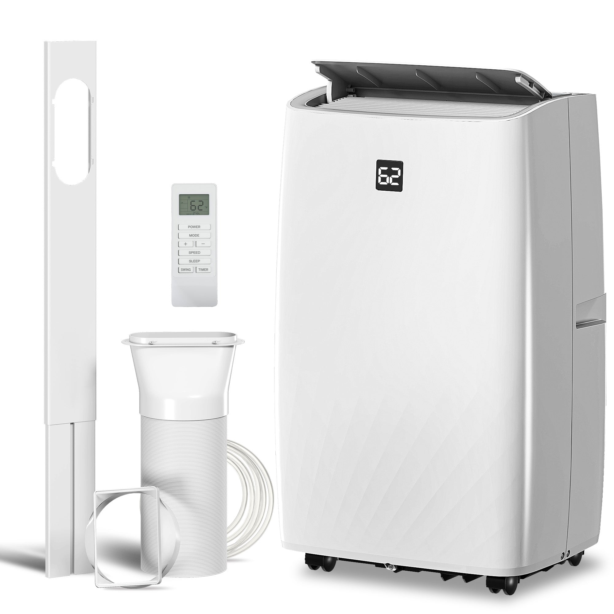 14000 BTU Portable Air Conditioner, AC Unit with Cool, Dehumidifier, Fan, 549 Sq. ft, 24H Timer On Off, Window Kit