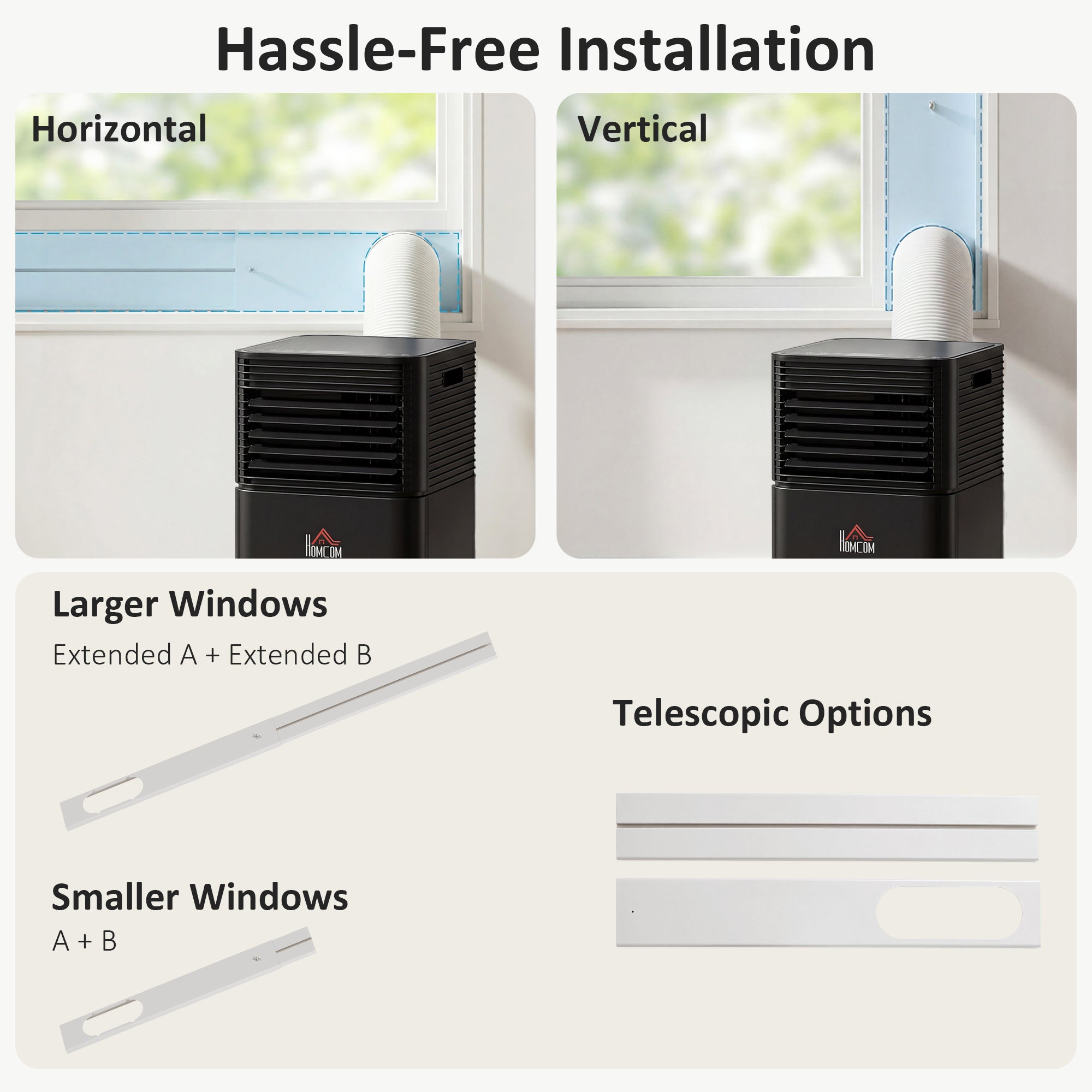 10000 BTU Portable Air Conditioner with Dehumidifier, Cooling Fan, Sleep, Remote, 24H Timer, Auto Off, Black