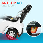 3 in 1 Push Car Sliding Car with Removable Handle, Music, Horn, Canopy, Safety Guardrail, White