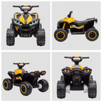12V Kids ATV Quad Car with Forward & Backward Function, Four Wheeler for Kids with Wear-Resistant Wheels, Music, Electric Ride-on ATV for Toddlers Ages 3+ Years Old, Yellow