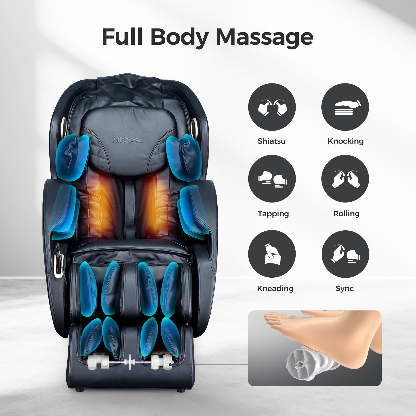 3D Zero Gravity Massage Chair with Voice and App Control, Back Heating, Full Body Shiatsu Recliner, 52" L x 29" W x 43" H, Black