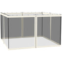 Replacement Mesh Sidewall Netting for 10' x 12' Gazebos and Canopy Tents with Zippers, (Sidewall Only) White