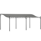 10' x 20' Wall-Mounted Outdoor Pergola Canopy, Metal Patio Canopy with Drainage Holes for Backyard Garden, Dark Gray