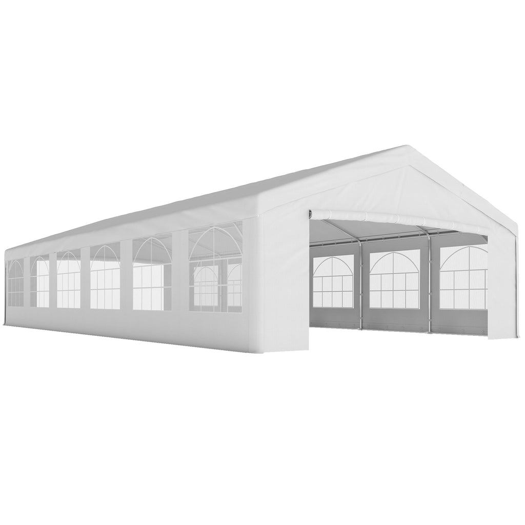 20 x 40 ft Heavy Duty Party Tent Outdoor Gazebo Wedding Tent Event Shelter Carport BBQ with Removable Sidewalls & Windows, Outside Waterproof Canopy for Parties, White