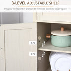 Modern Farmhouse Sideboard with Storage, Buffet Cabinet with 2 Barn Doors and Drawer for Dining Room, Distressed White