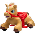 Ride On Horse Toy, 12V Battery Powered Ride on Toy with Carrot Toy, Comb and Sound, Electric Rocking Horse for Toddlers