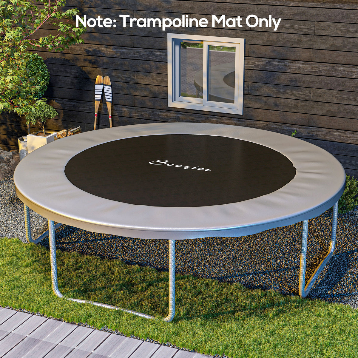 Trampoline Replacement Mat, Fits 12' Trampoline w/ 72 V-Hooks & 5.5" Springs (Spring & Frame not Included), Green