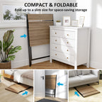 Folding Computer Desk, 27.6" Foldable Desk with Monitor Shelf for Small Space, Home Office, Study, Easy Assembly, Walnut