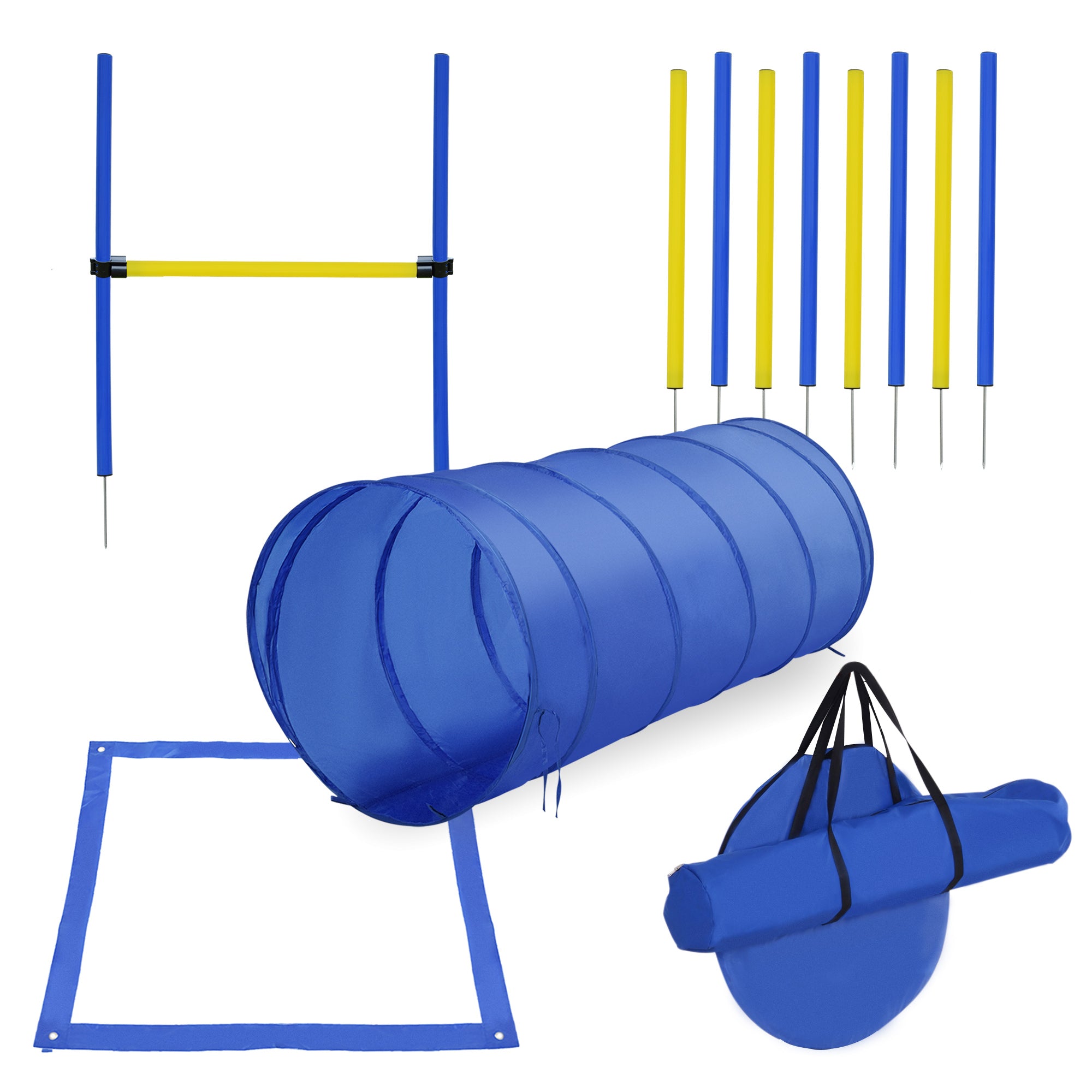 Backyard Competitive Dog Agility Training Kit Obstacle Course Equipment