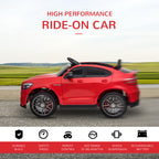 12V Toddler Ride On Car with Remote Control, AMG GLC63S Coupe, Electric Car with 2 Speed, MP3 Player, Light, Horn, Songs, Suspension, Red