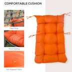 Patio Wicker Egg Chair w/ Soft Cushion, Teardrop Cuddle Seat, Outdoor / Indoor Patio Chair, PE Plastic Rattan Furniture with Adjustable Height Feet Pads, Orange