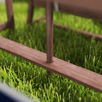 Outdoor Wooden Kids Picnic Table & Bench Set with Cushions and Umbrella, for Patio, Garden, Navy Blue