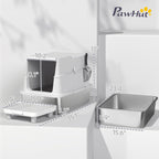 Extra Large Stainless Steel Cat Litter Box for Big Cats with Flip Cover, High-Sided Enclosure & Scoop