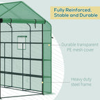 8' x 6' x 7' Temporary Greenhouse for Growing Flowers with Mesh Door & Windows Green
