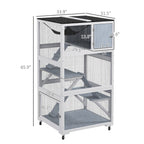 Catio, Outdoor Cat Enclosure House on Wheels with Hammock, Gray