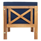 Casual Outdoor Sectional Sofa with Wood Frame & Cushions, Patio Seating Group for Backyard, 25.5" L x 25.5" W x 25.5" H, Natural