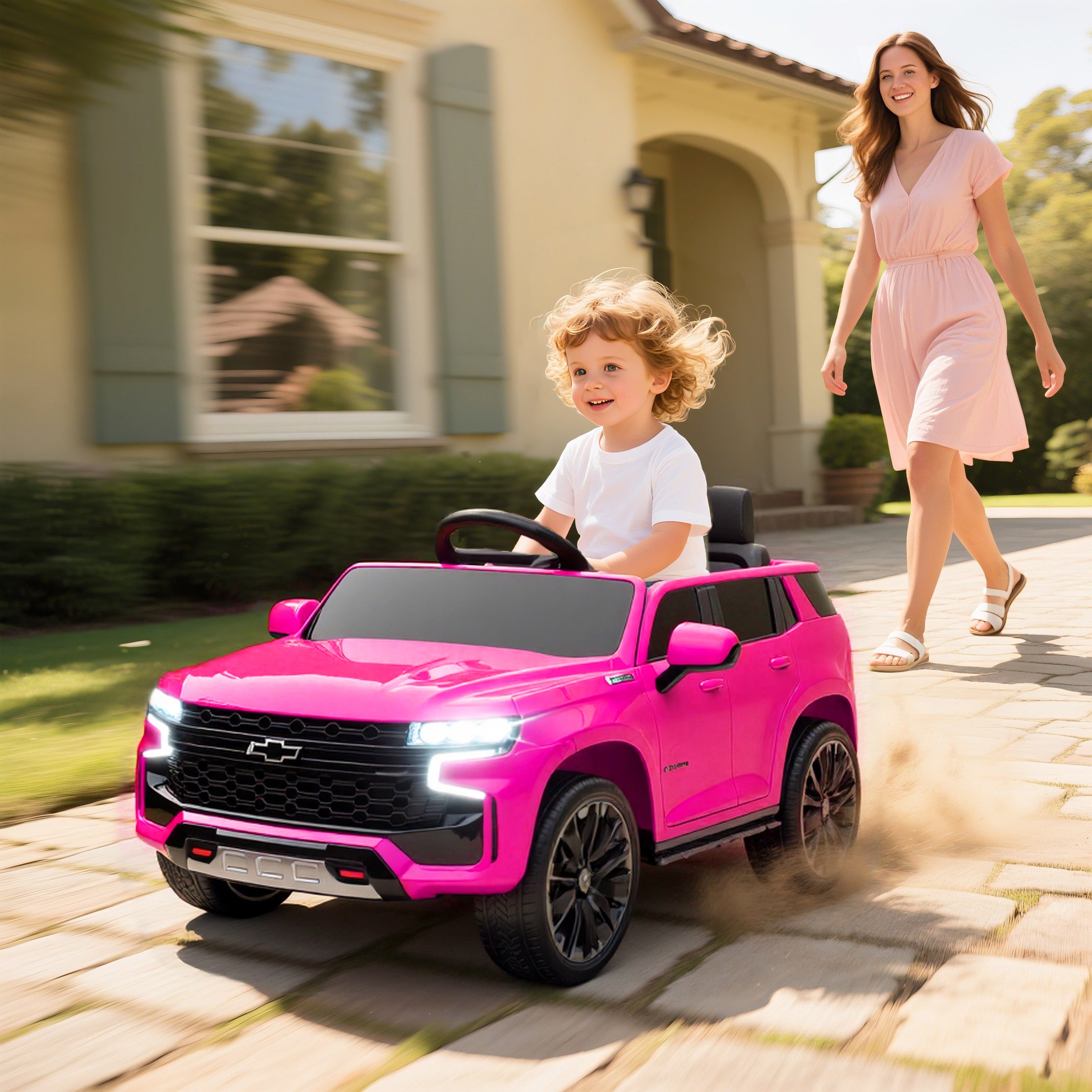 Electric Ride on Car 12V Kids Ride-on Toy, Pink