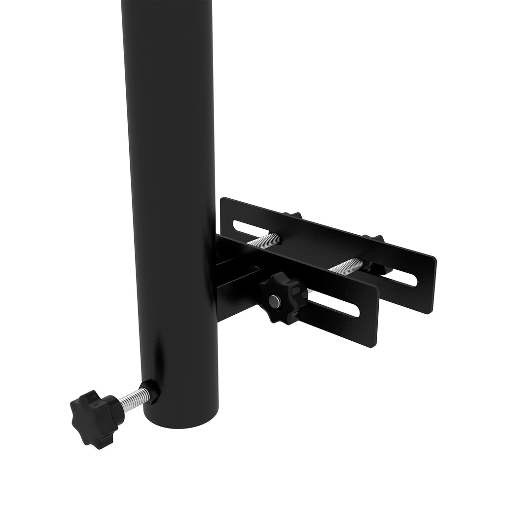 Patio Umbrella Holder Stand for Deck Railing, Umbrella Deck Mount Bracket with Adjustable Clamps, Black